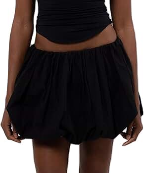 Amazon.com: Muineobuka Women Girls Bubble Mini Skirt Low Waist